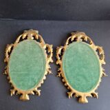 Pair of gilded rococo style mirrors, 1970s