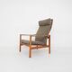 Mid-century oak high back lounge chair by Hartmut Lohmeyer for Wilkhahn, Germany 1960's