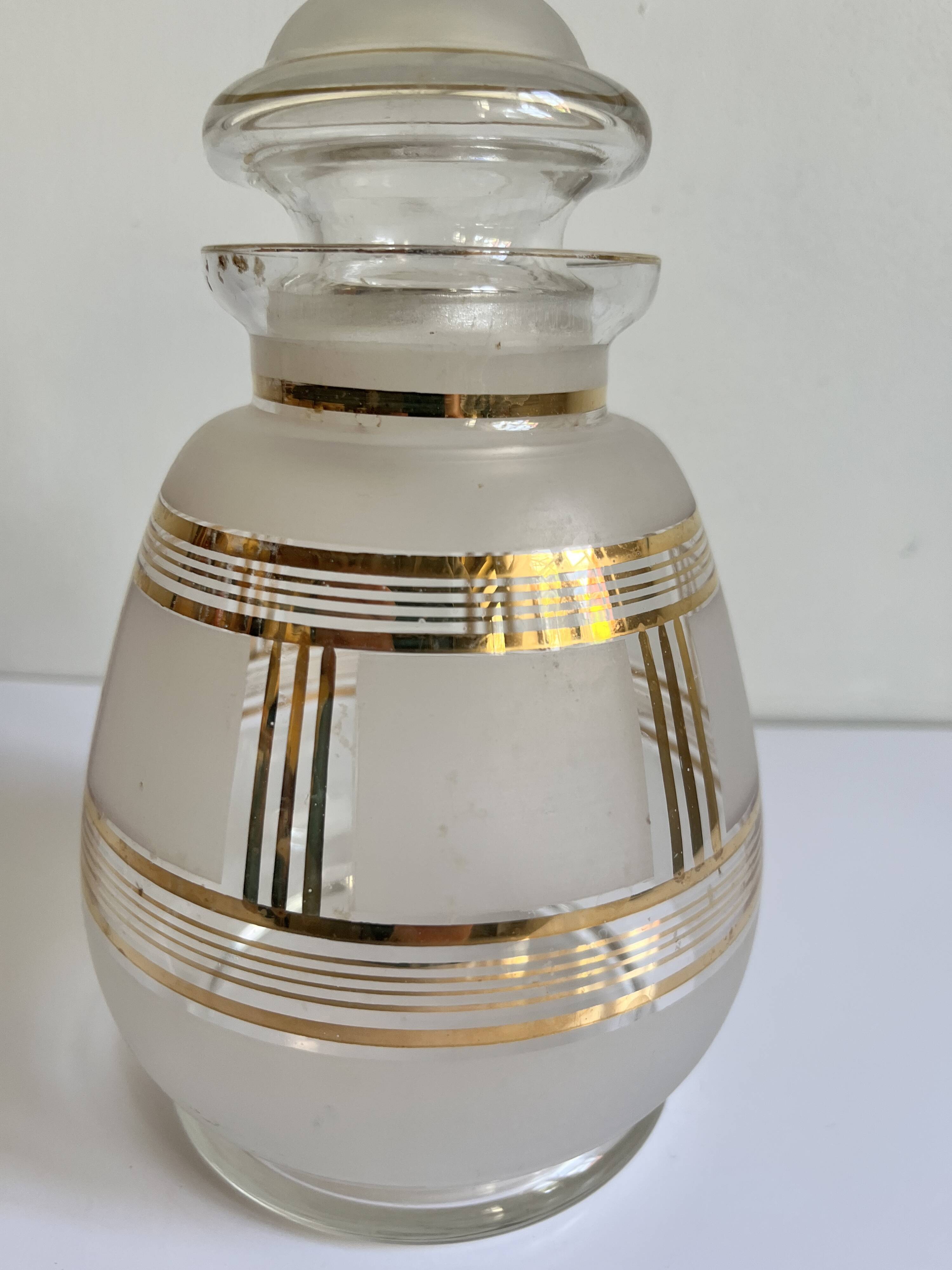 Golden glass carafe