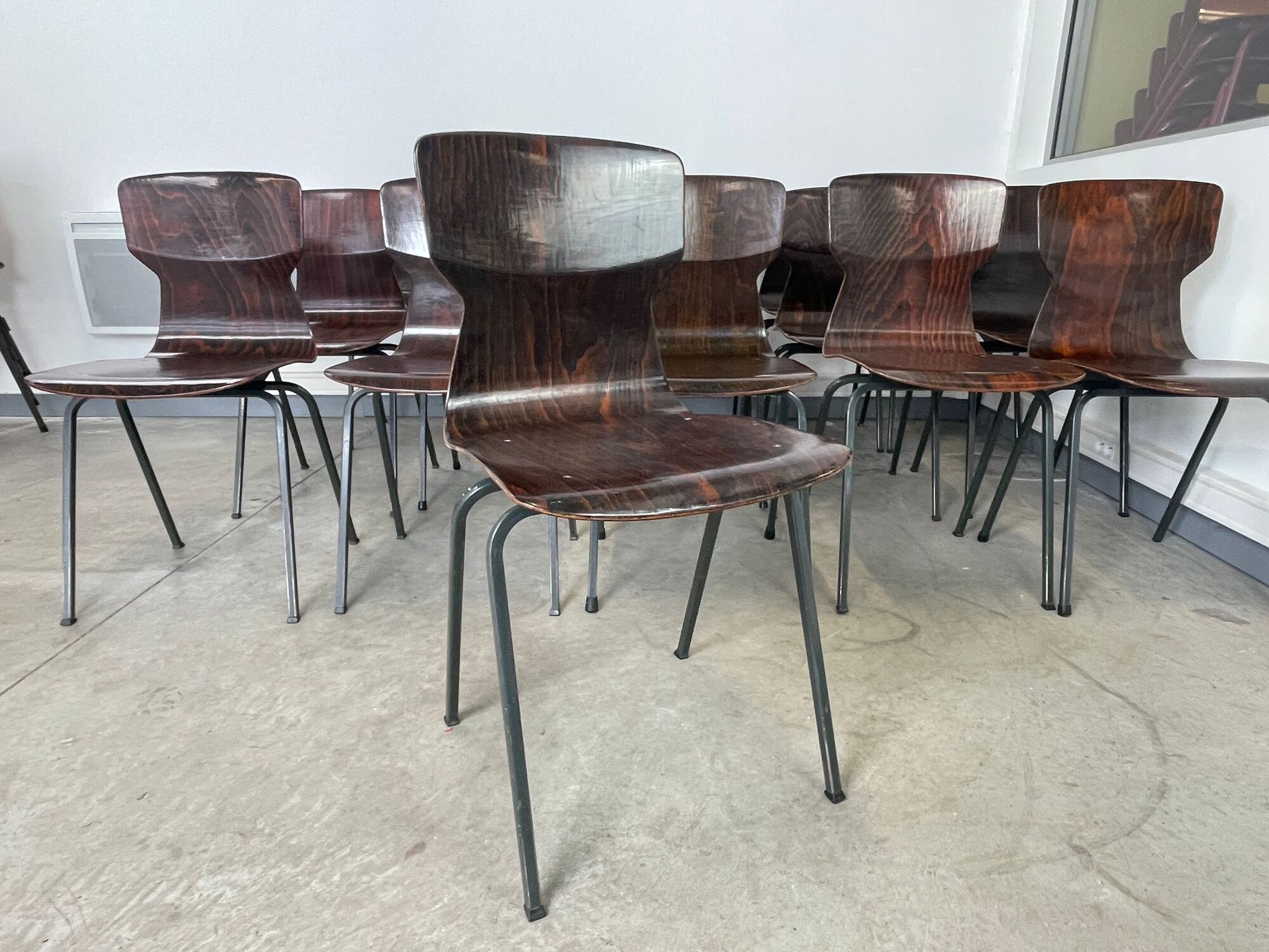 Lot of 16 obo erome chairs, 70s Germany