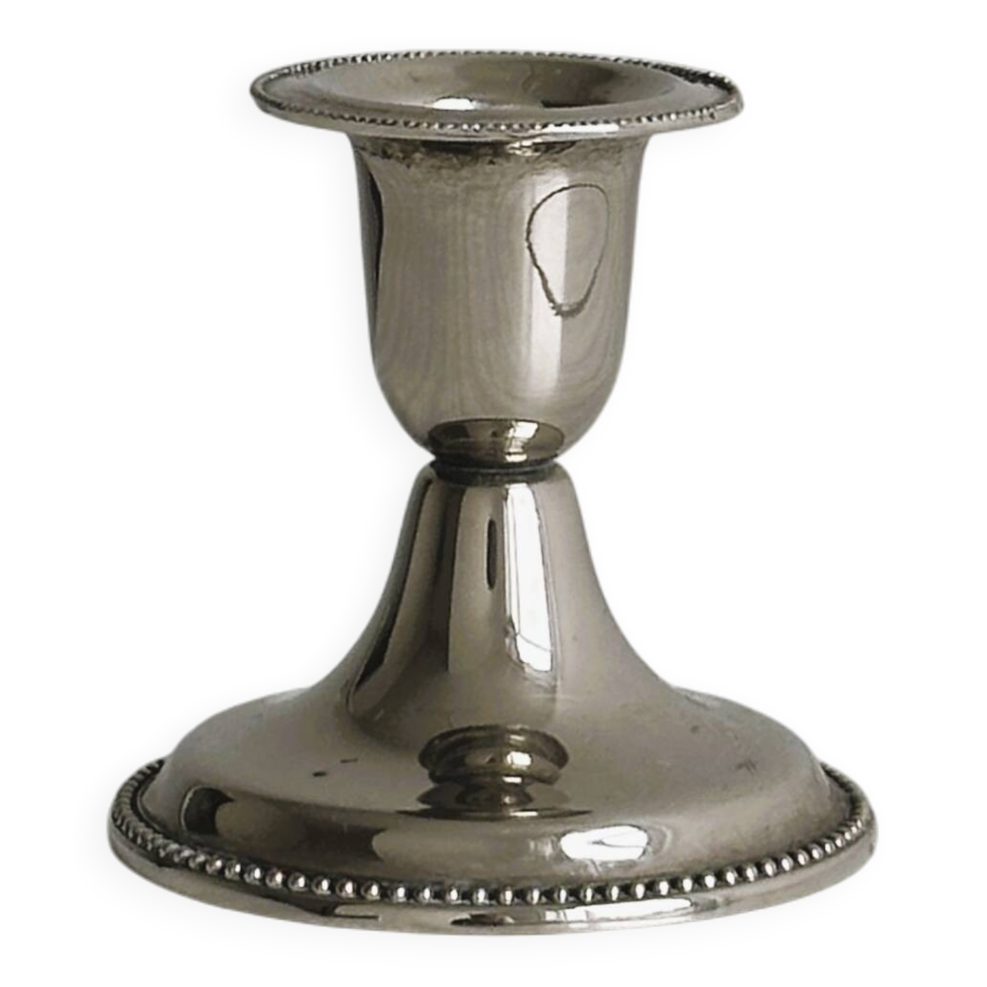 Small antique metal candle holder