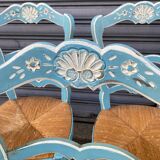 Set of 5 painted mulched chairs