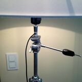 large floor lamp created with old black and chrome photo tripod