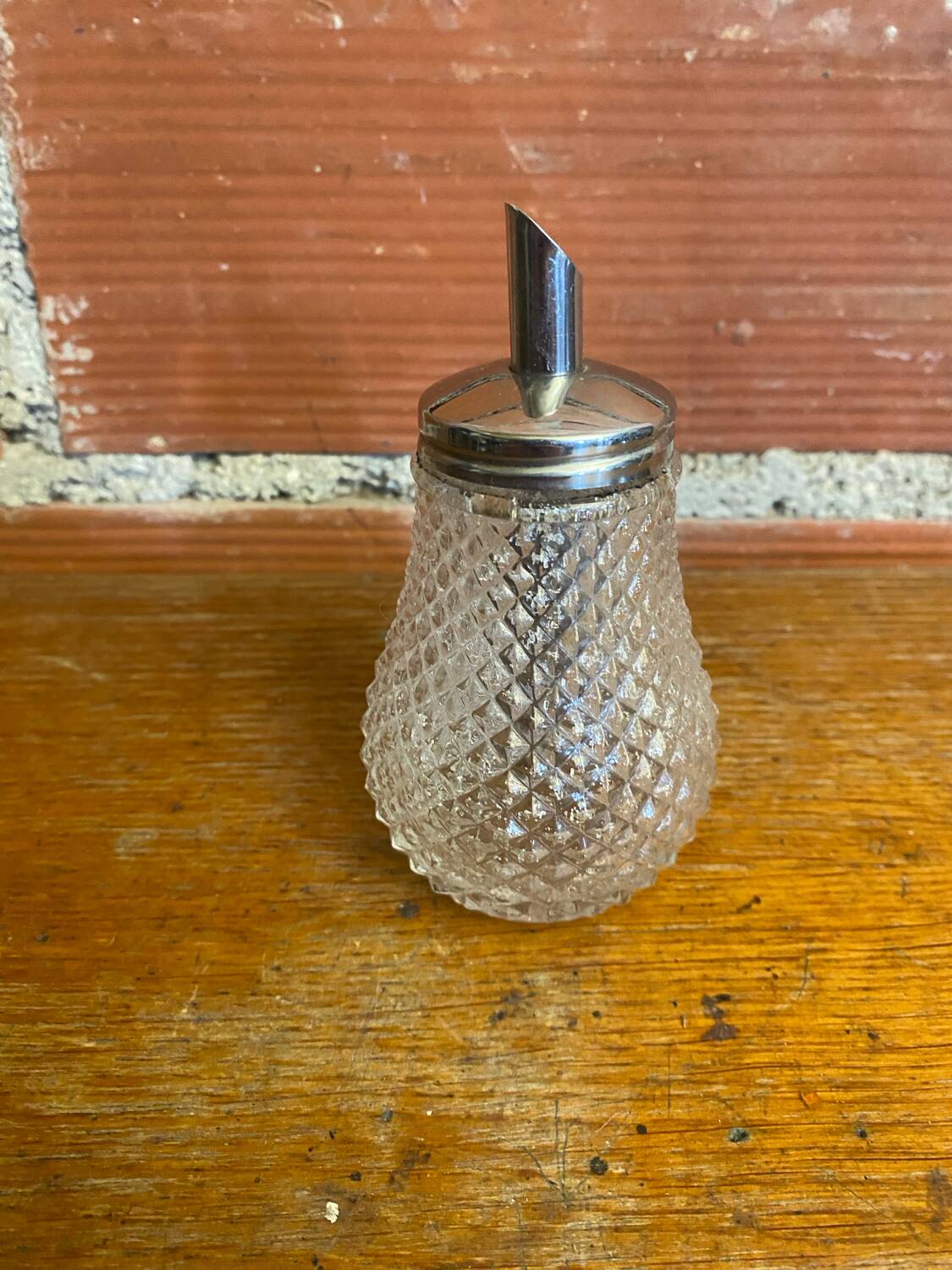 Vintage molded glass sugar bowl