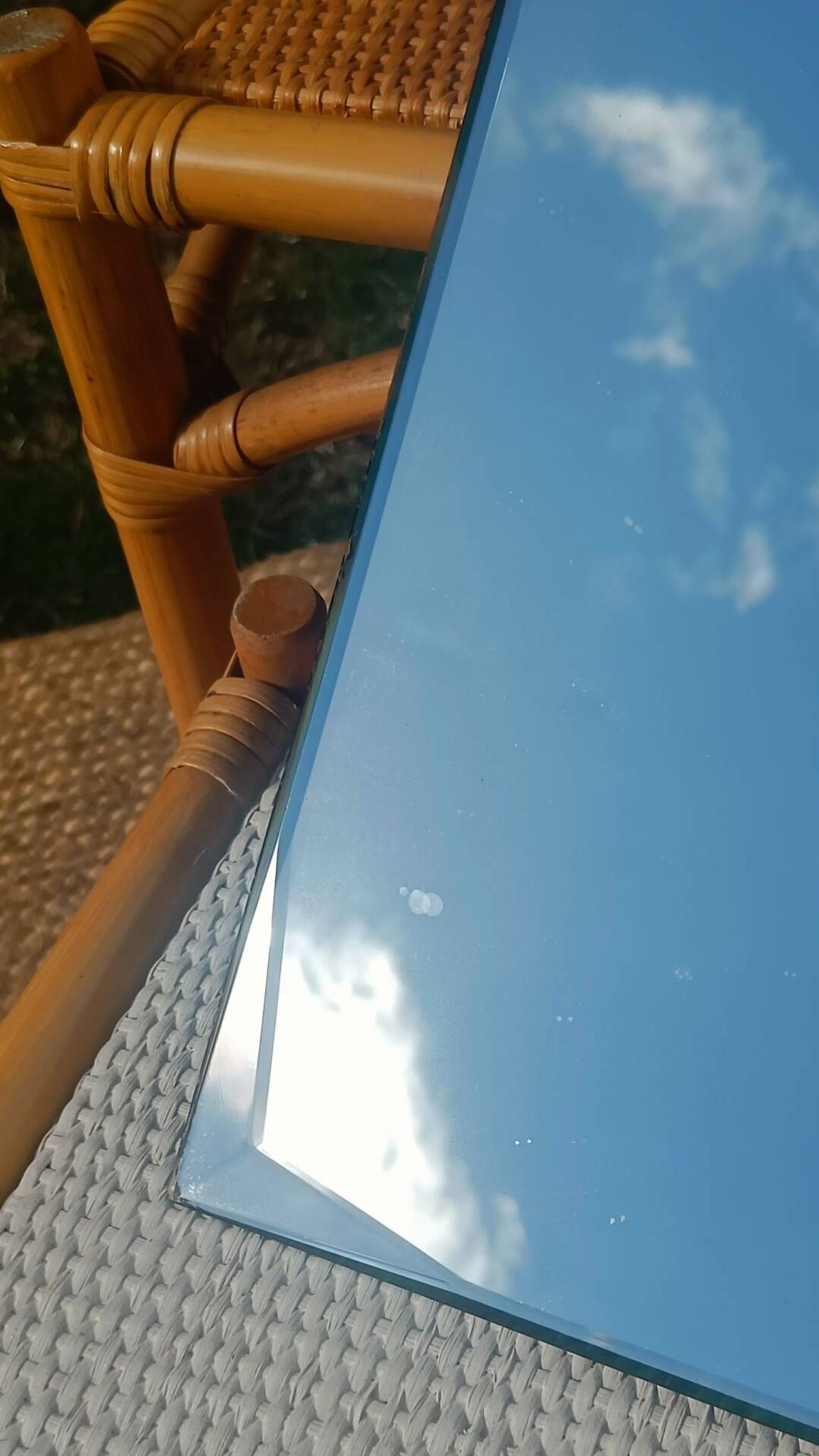 Miroir biseauté ancien de coiffeuse
