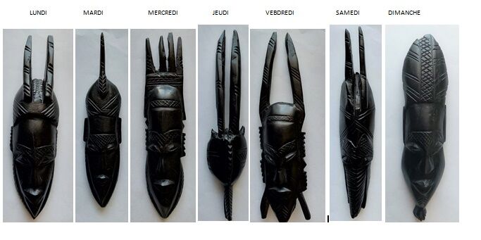 Statuettes africaines les 7 jours de la semaine