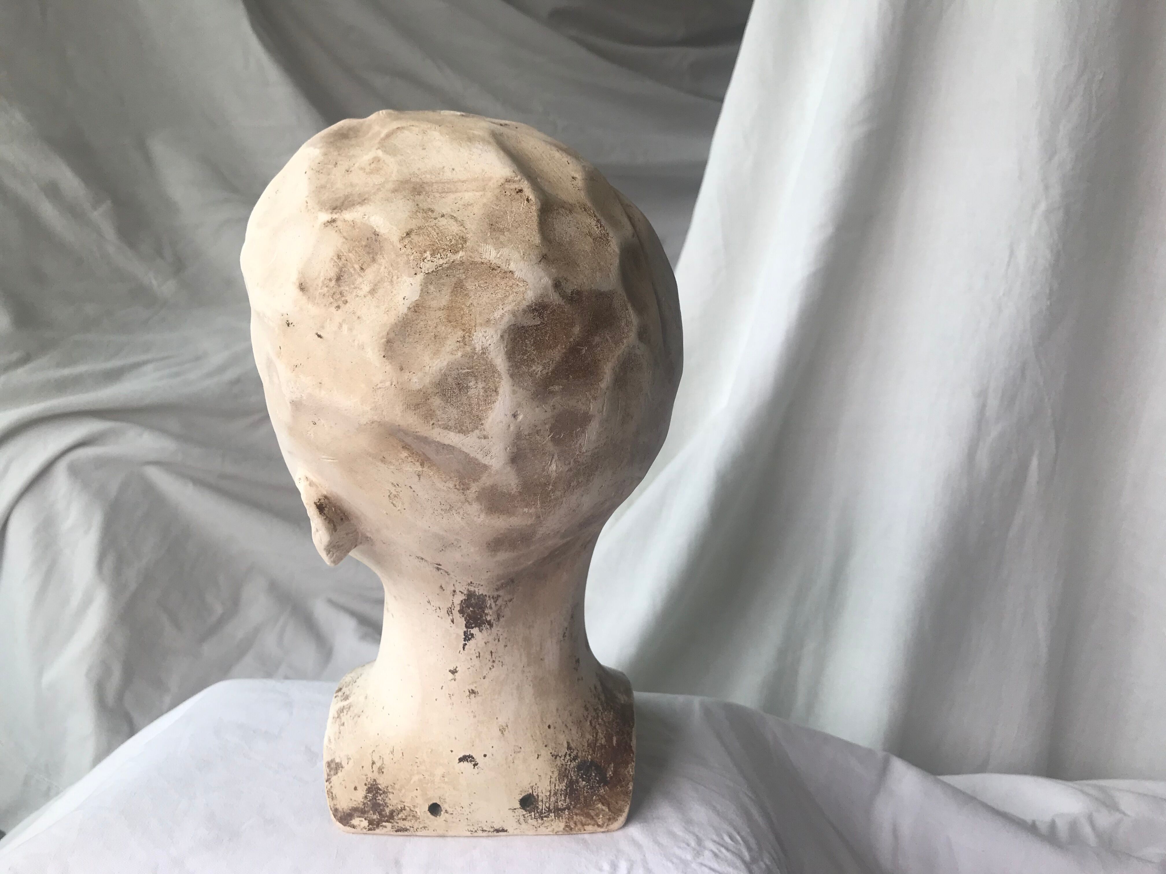 Old plaster head bust of mannequin 1930