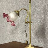 1880s period system desk lamp in gilded bronze