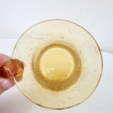Vintage punch service blown glass Biot amber
