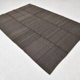 6x9 Pinstriped Black & Gray Turkish Area Rug, 183x269Cm