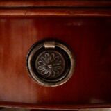 English tripod table in elm magnifying glass