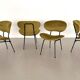 Chaises longues italiennes rembourrées, ensemble de 4 pièces.