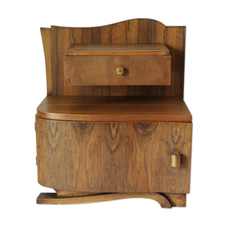 Art Deco walnut bedside table