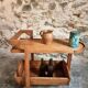 Vintage oak bar cart – France, 1950s