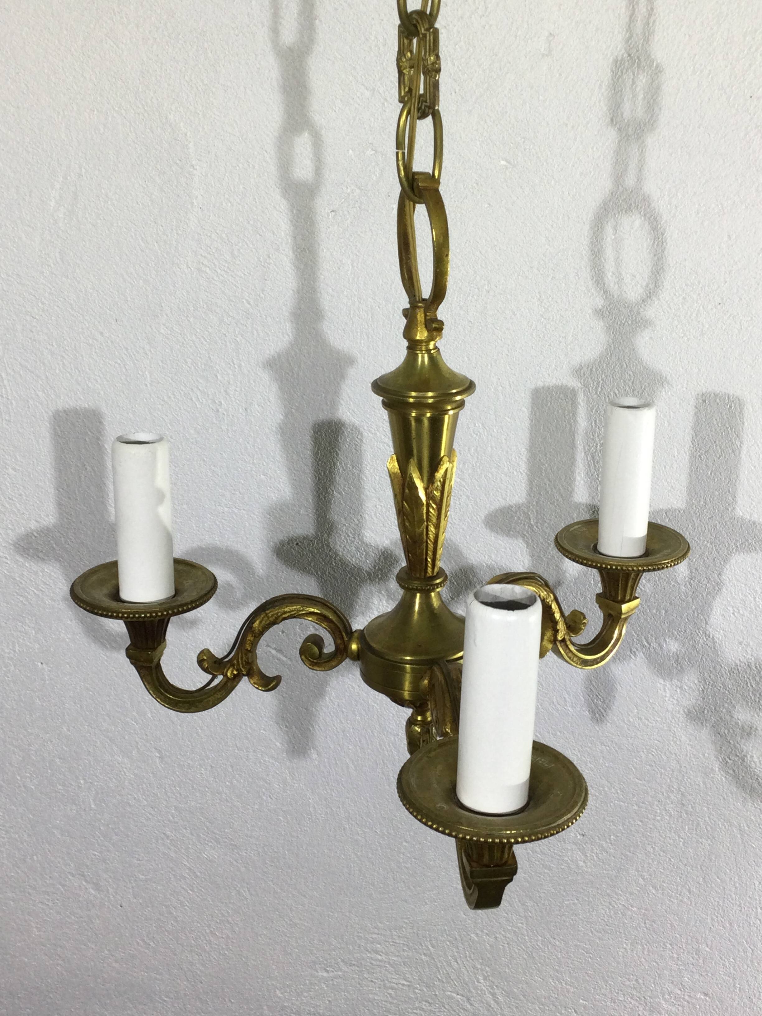 Lustre 3 lumières en bronze