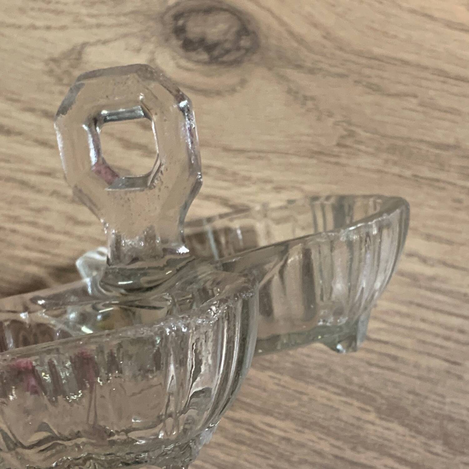 Old glass salt and pepper shaker