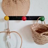 Coat rack 3 hooks metal balls, 50s