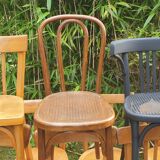 Lot of ten mismatched bistro chairs