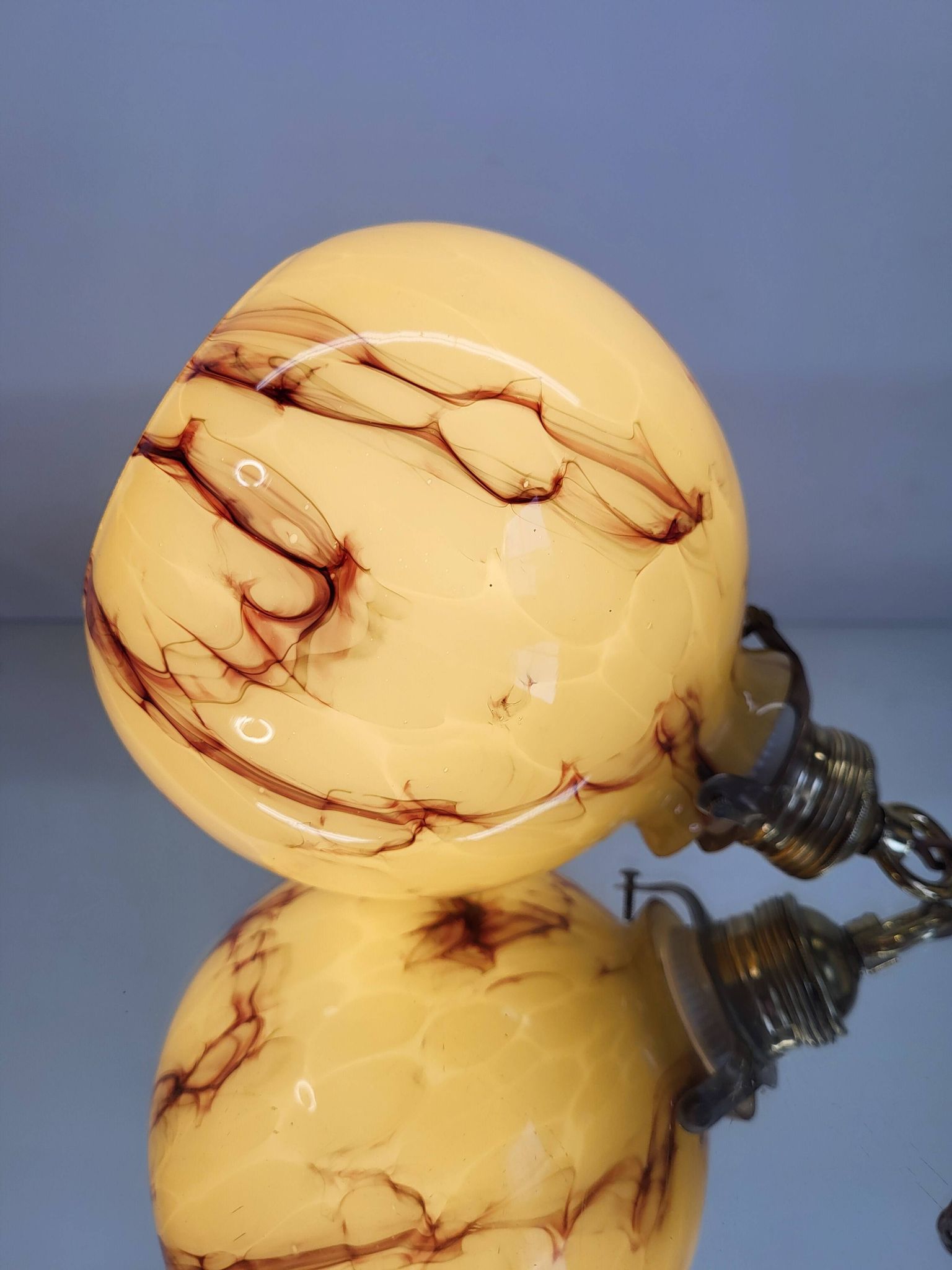 Art Deco lamp in opaline glaze Verreries de Scailmont Henri Heemskerk Belgium
