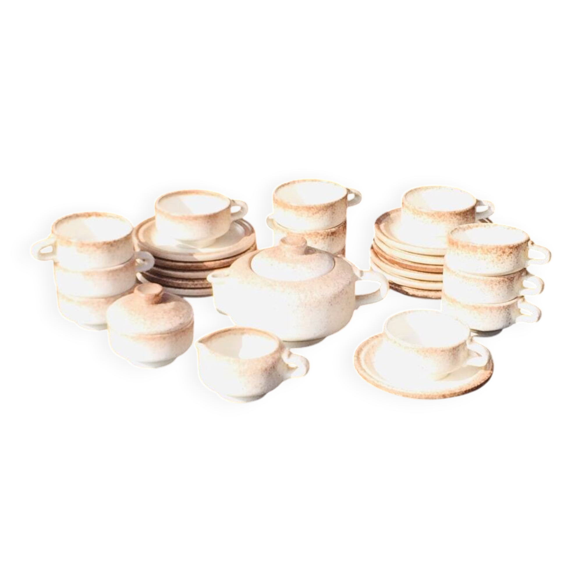 Tea service. Fat Lava. Brutalist. Vintage 60s.