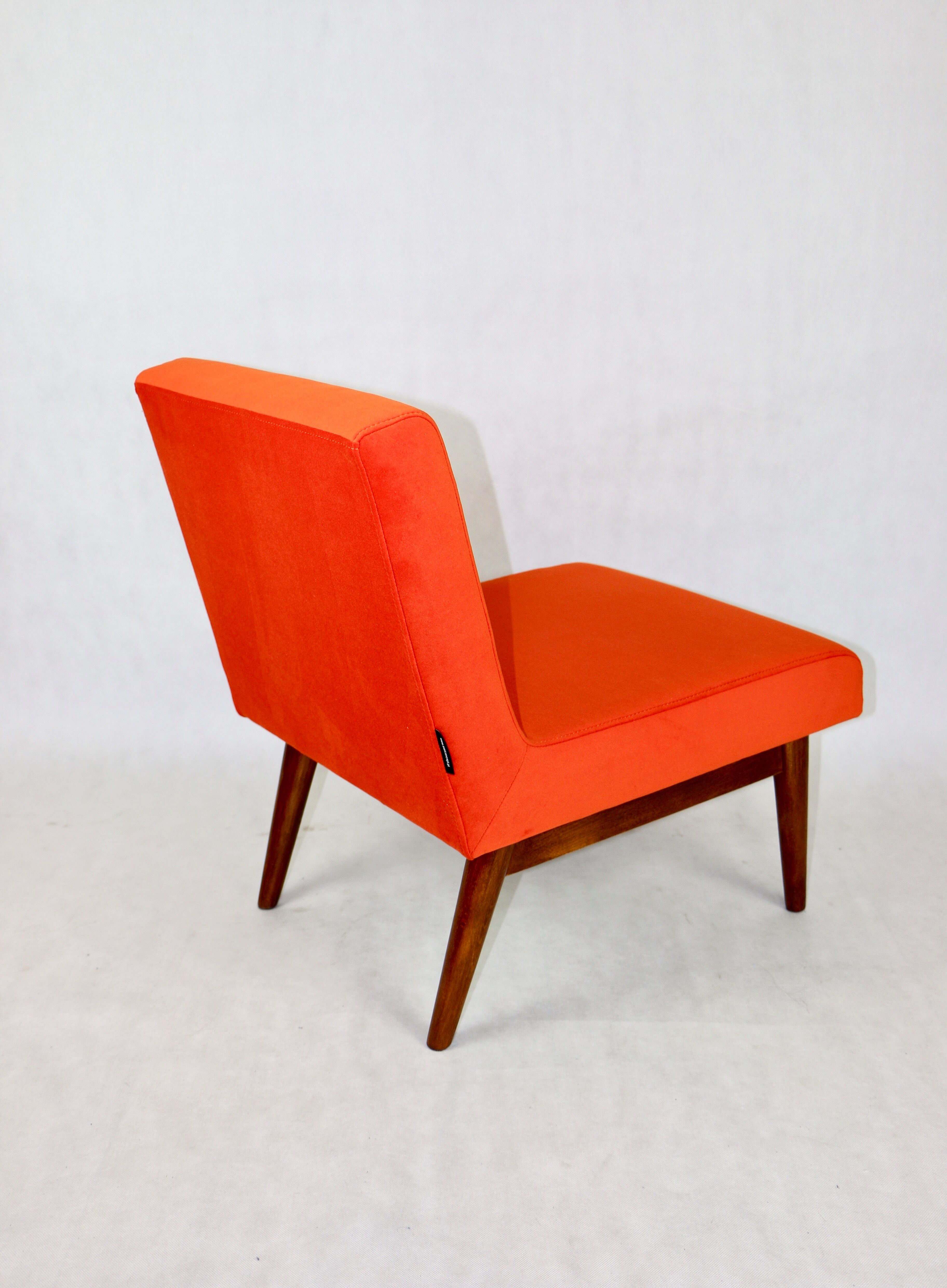 Chaise vintage en velours bleu orangé, années 1970