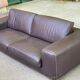 Canapé 3 places de luxe en cuir marron chocolat Roche bobois 235cm