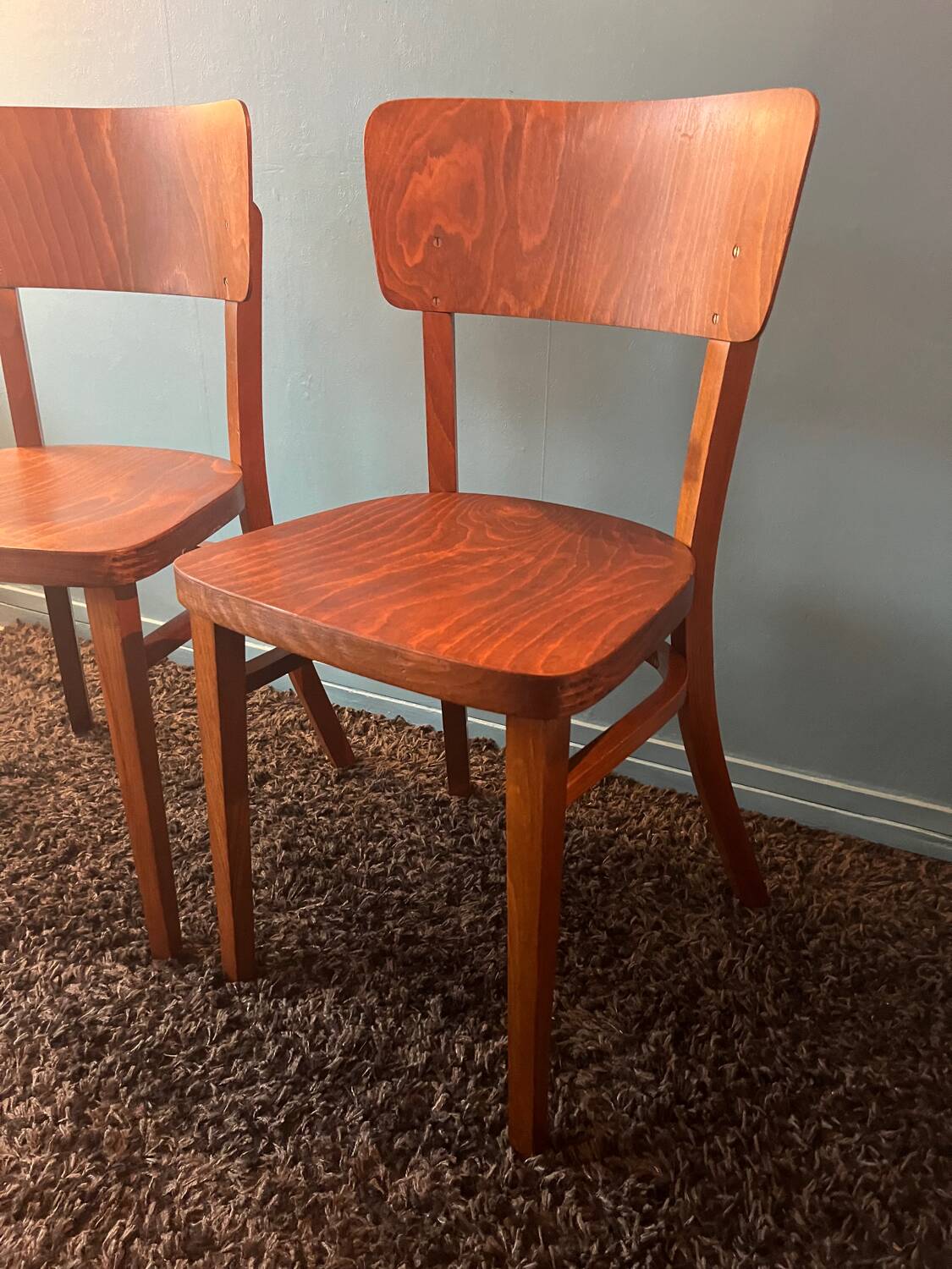 Paire chaise bistrot bois Thonet année 50/60