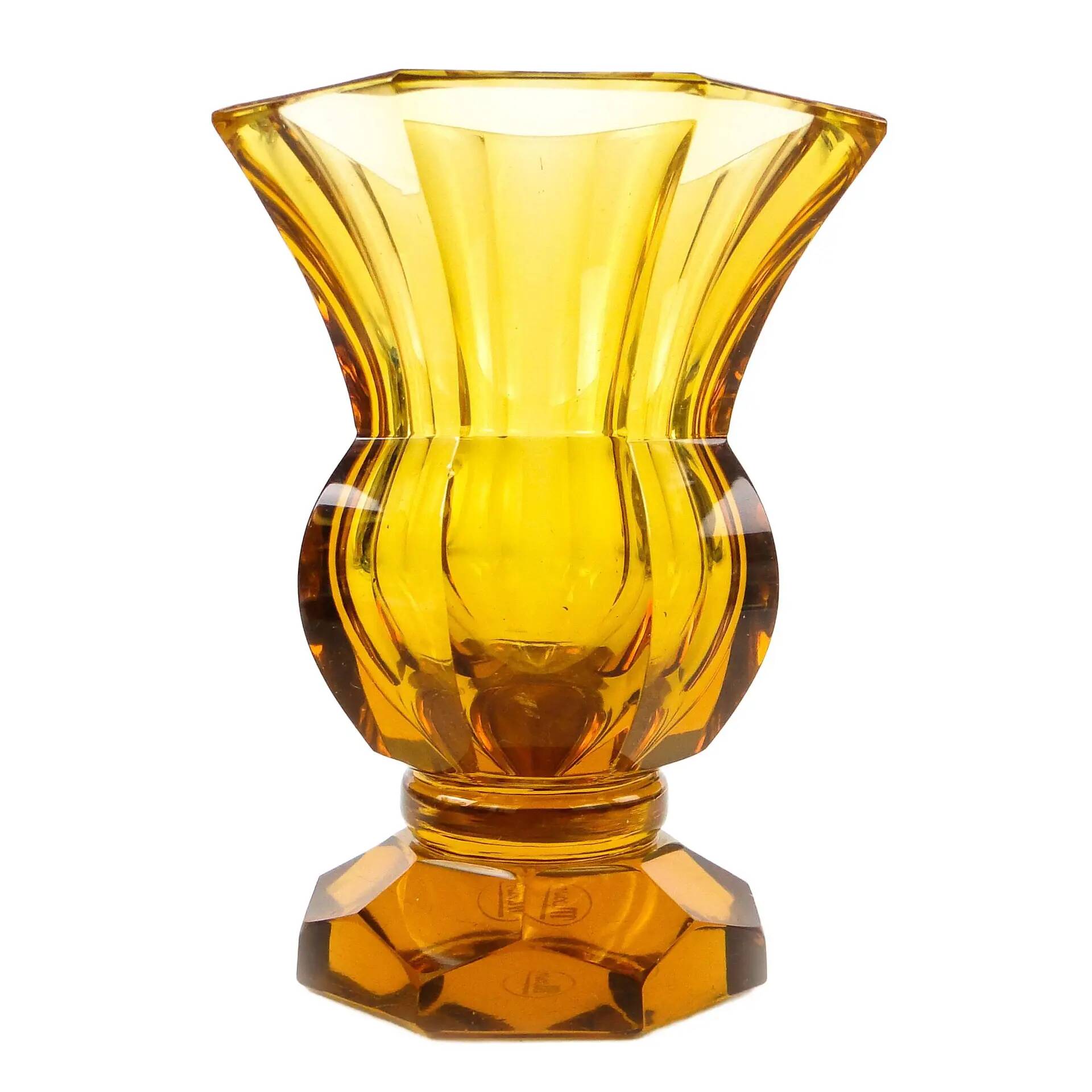 Art Deco vase, crystal, Moser, Czechoslovakia, 1930s