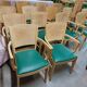 Set of 16 vintage Fameg wooden bistro armchairs
