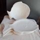 Vintage white ceramic fish serving set – Set of 4 pieces