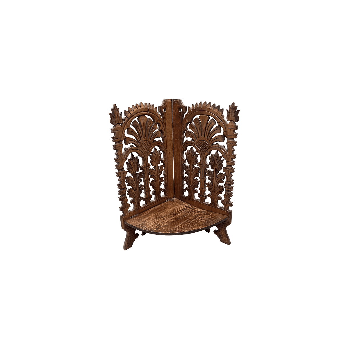 Antique French Walnut Corner Wall Console, late 1800s