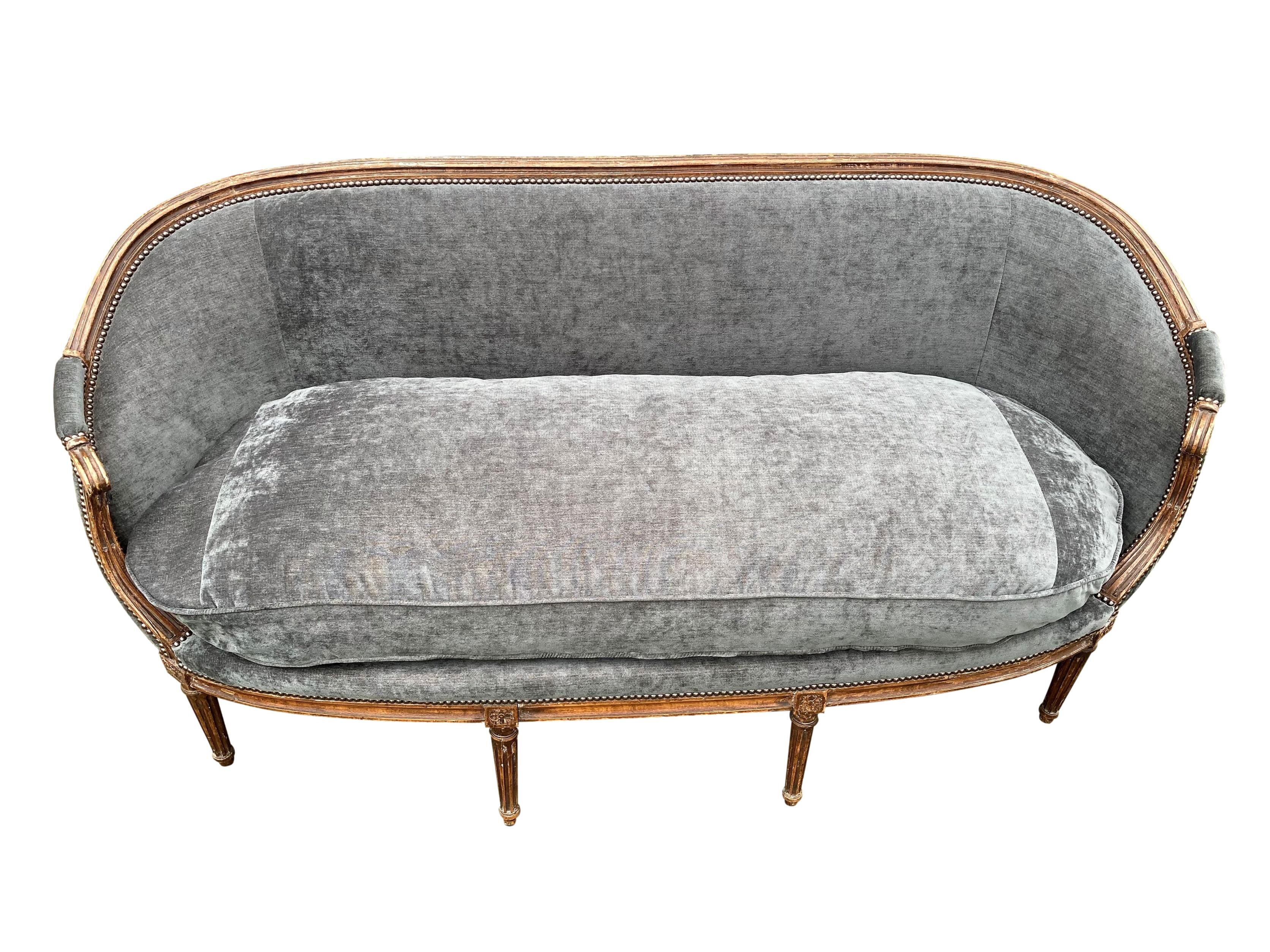 Louis XVI period sofa in basket