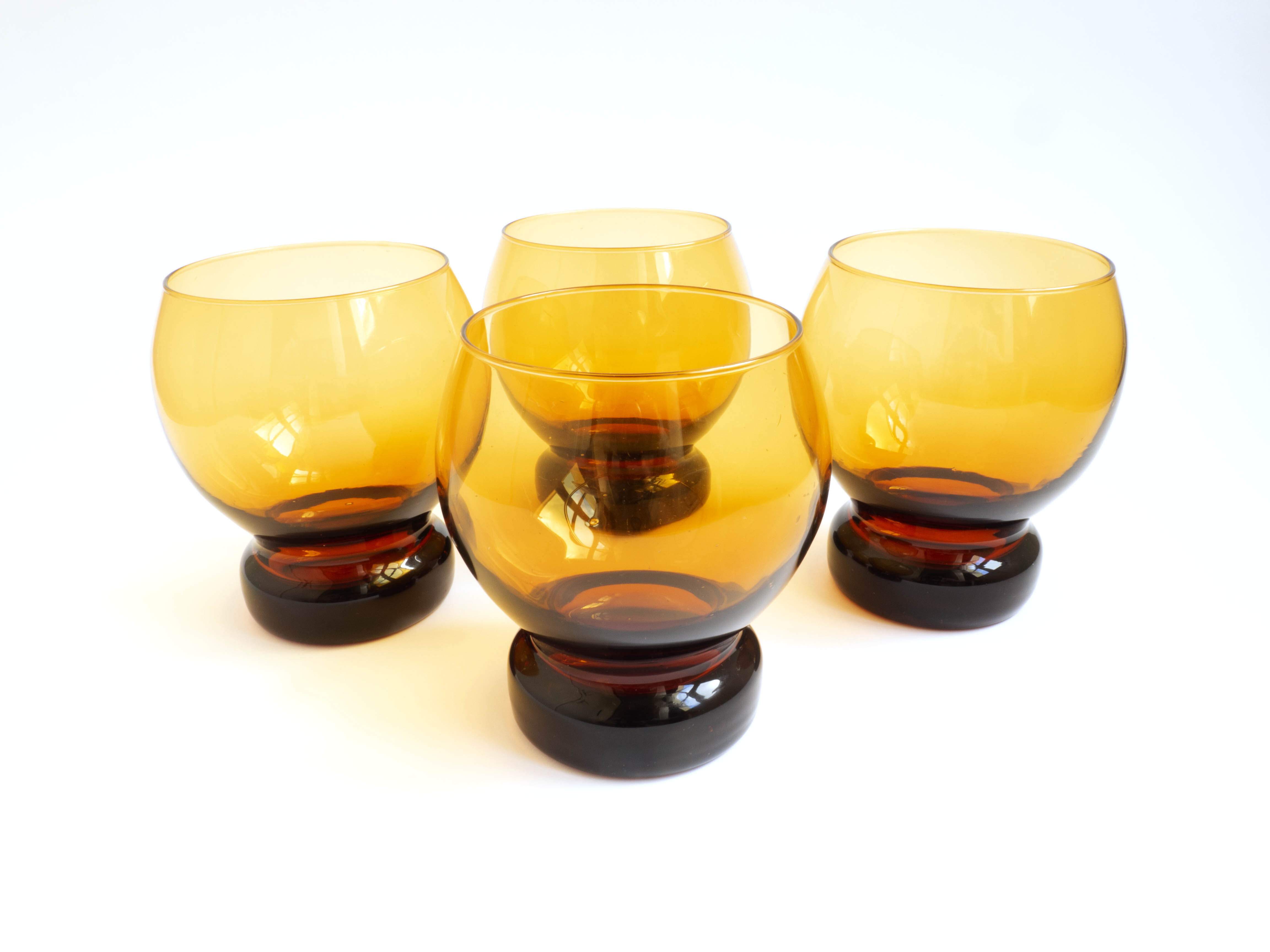 Large glasses or cups made of vintage smoked glass