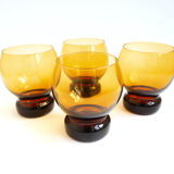 Large glasses or cups made of vintage smoked glass