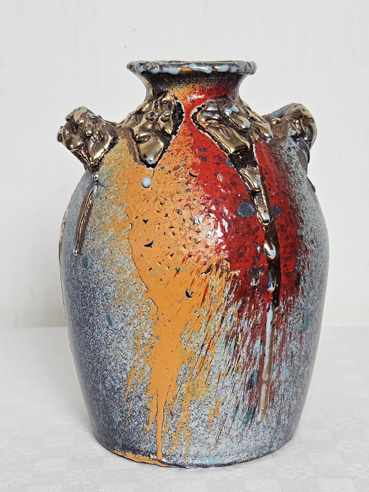Vase céramique d'art Claudio Pulli Italie 1970