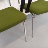 Pair of vintage fabric and chrome armchairs from the 70s