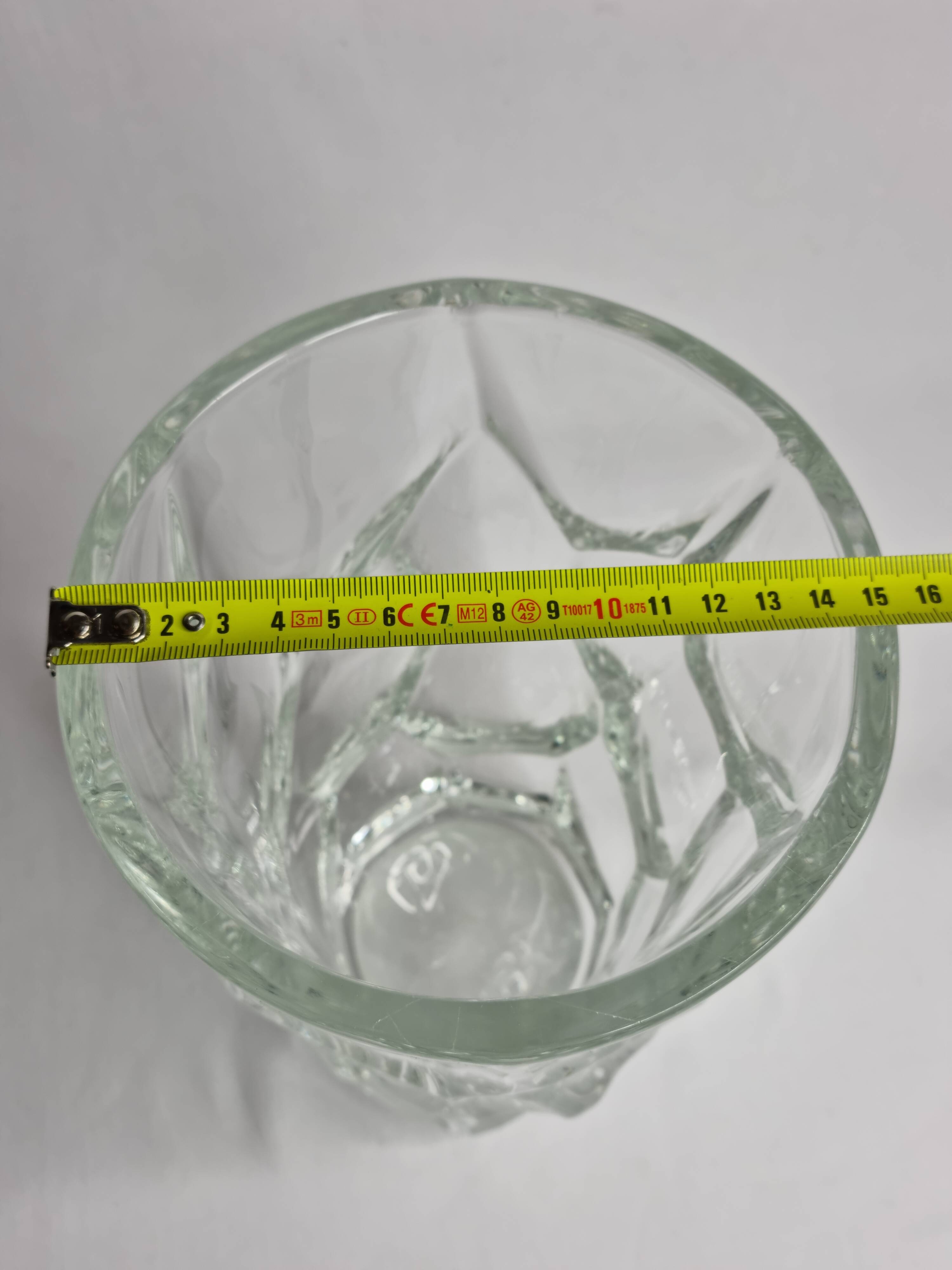 Sèvres crystal vase with rough glass pattern, 26 cm