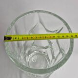 Sèvres crystal vase with rough glass pattern, 26 cm