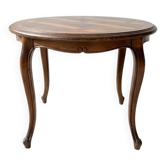 Louis XV round coffee table in marquetry wood - Ø 55 cm