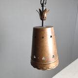 Brutalist copper pendant light, 1970s