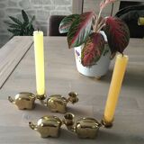 Bougeoirs éléphants en laiton