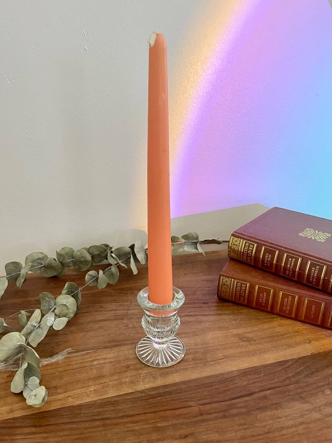 Pressed molded glass candle holder