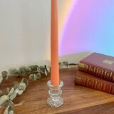Pressed molded glass candle holder