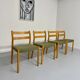 Set of 4 beech chairs designed by Niels Otto Møller, solid vintage beech