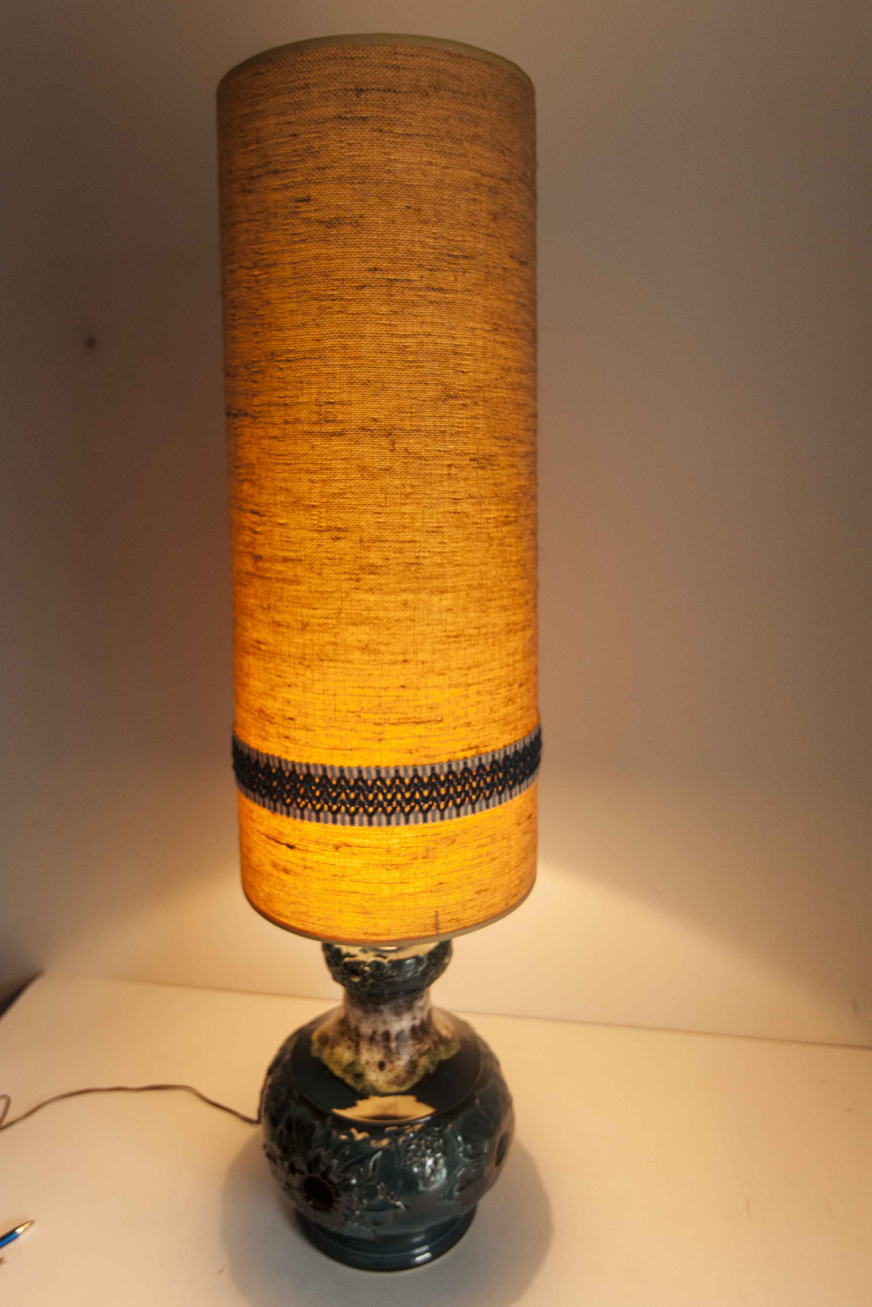 70's beige blue floor lamp