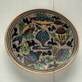 Vintage wall plate in hand-painted ceramic, 1970s.