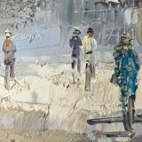 Table oil on canvas signed Burnett