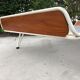 Vintage meridian in teak steel steel hairpin country leg down 60s