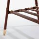 Jacques Adnet coffee table in red saddle-stitched leather and brass, 1950s