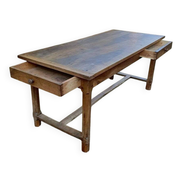 Table de ferme en noyer - XIXè
